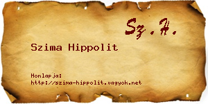 Szima Hippolit névjegykártya